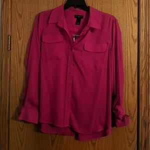 Pink button down blouse